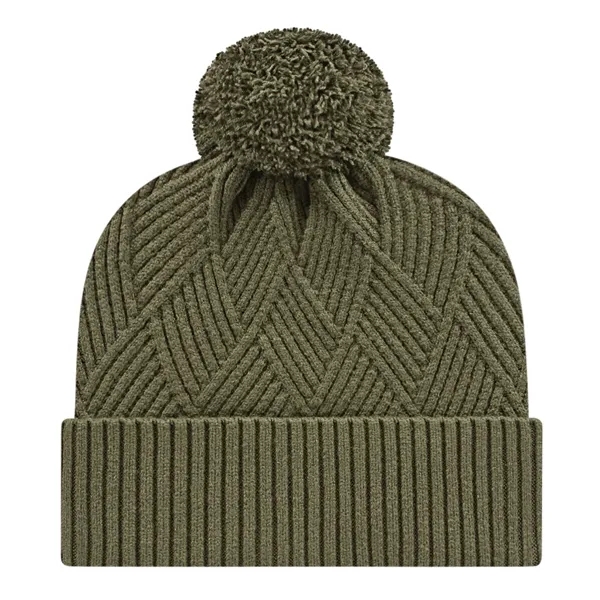 Premium tri-blend knit cap with solid color ribbed cuff and pom... from ASI 43792 Cap America Inc