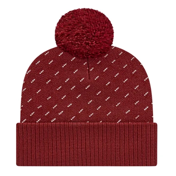 Acrylic knit cap with cuff with a white diagonal dashed knit-in... from ASI 43792 Cap America Inc