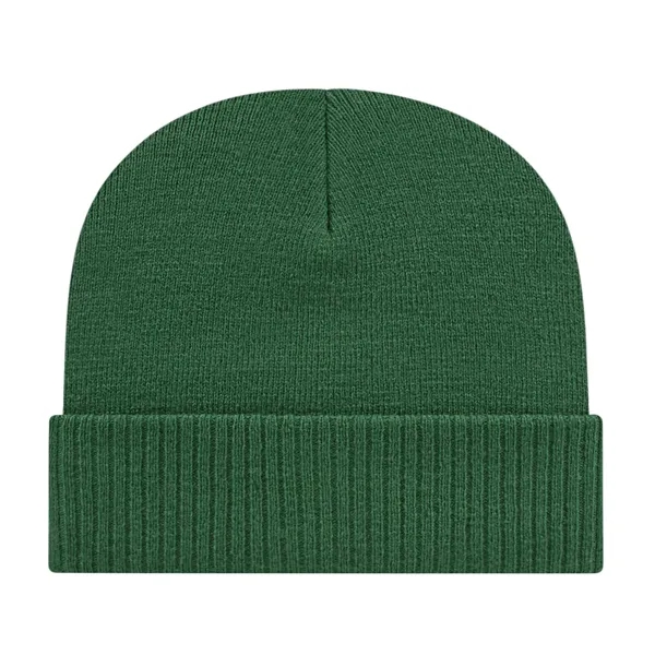 Acrlyic knit cap with solid color ribbed cuff with a polyester... from ASI 43792 Cap America Inc