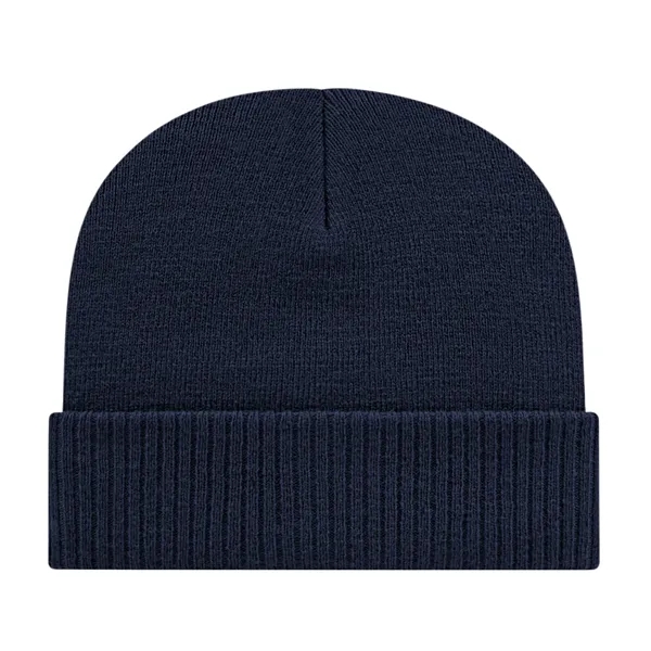 Acrlyic knit cap with solid color ribbed cuff with a polyester... from ASI 43792 Cap America Inc