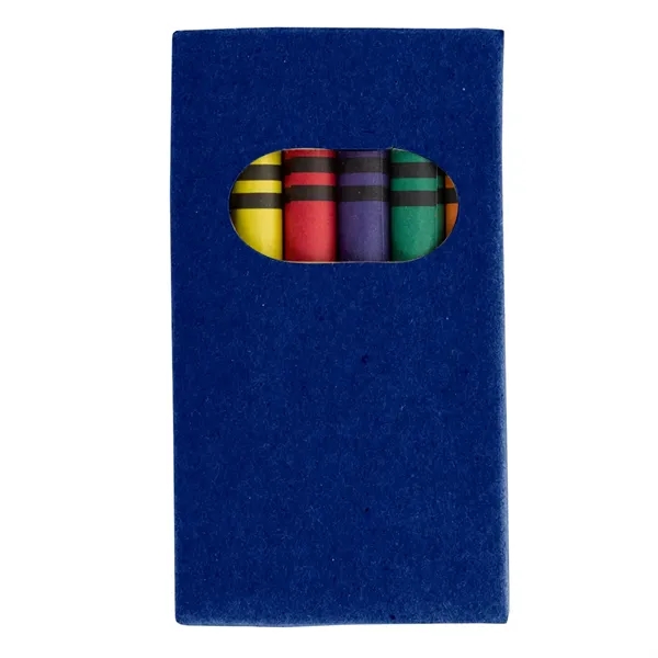 6-piece crayon set with black, blue, green, orange, red and yellow... from ASI 61125 Hit Promotional Products / Hit®