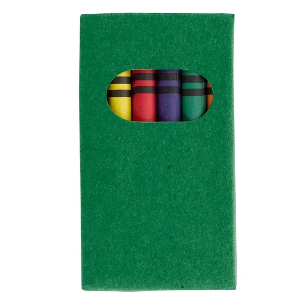 6-piece crayon set with black, blue, green, orange, red and yellow... from ASI 61125 Hit Promotional Products / Hit®
