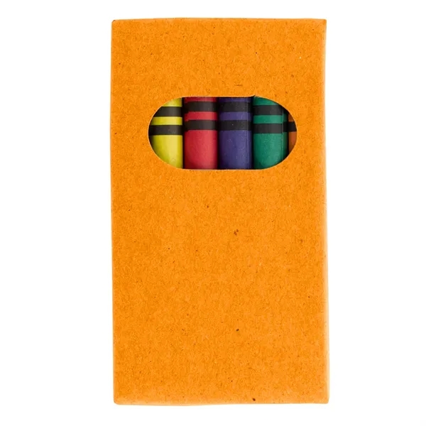 6-piece crayon set with black, blue, green, orange, red and yellow... from ASI 61125 Hit Promotional Products / Hit®