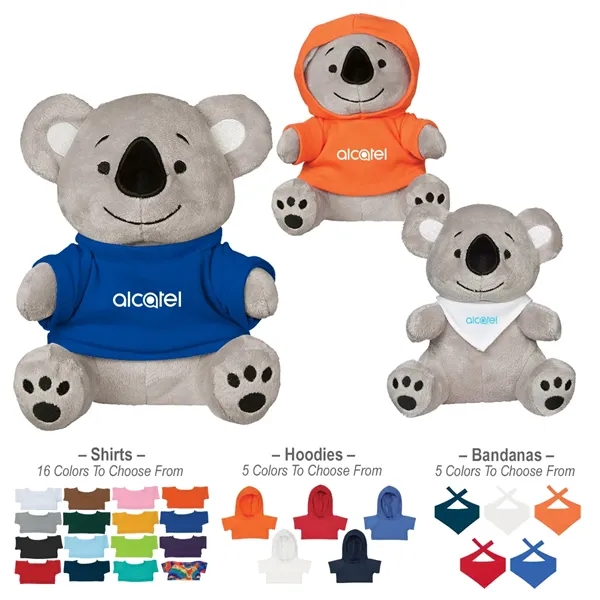 Koko koala measuring 6" with options of shirts, hoodies, or bandanas... from ASI 61125 Hit Promotional Products / Hit®