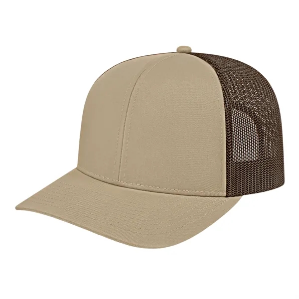Medium profile six panel structured polyester and cotton blend cap with... from ASI 43792 Cap America Inc