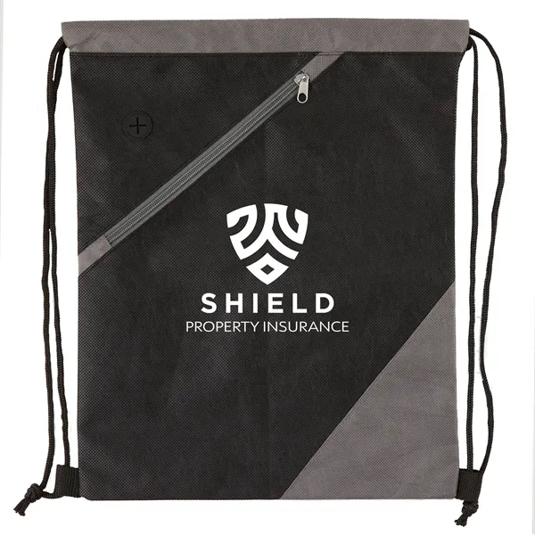 16"H x 12 3/4"W backpack with a two-tone drawstring design made... from ASI 52840 Evans Manufacturing