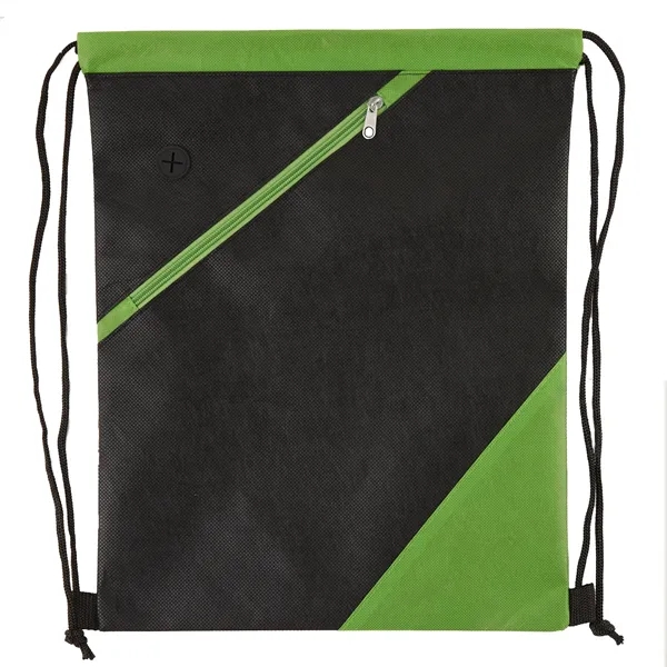16"H x 12 3/4"W backpack with a two-tone drawstring design made... from ASI 52840 Evans Manufacturing