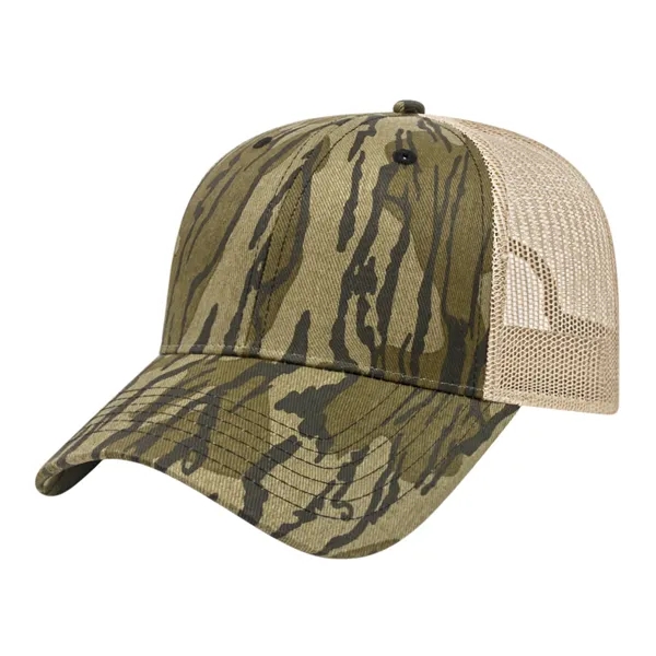 Medium profile six panel structured cotton twill cap with mesh back,... from ASI 43792 Cap America Inc