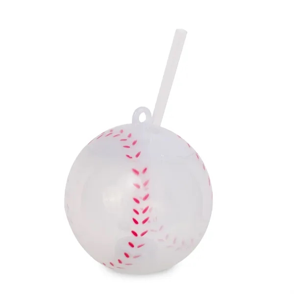18 oz. baseball shaped plastic cup with lid, straw and 3... from ASI 42016 Brighter Promotions Inc