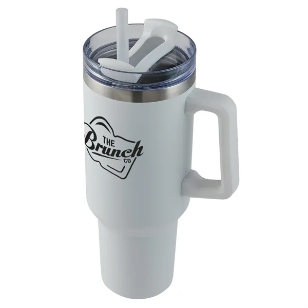 40 oz. stainless steel insulated travel mug with handle, copper lining,... from ASI 52840 Evans Manufacturing