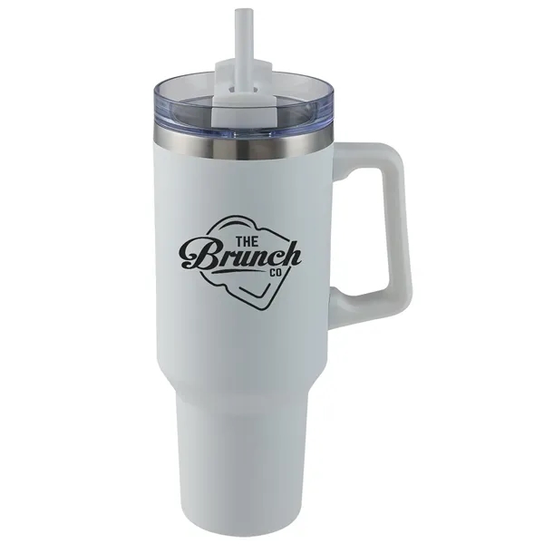 40 oz. stainless steel insulated travel mug with handle, copper lining,... from ASI 52840 Evans Manufacturing