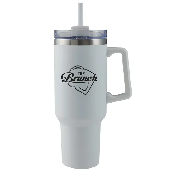 40 oz. stainless steel insulated travel mug with handle, copper lining,... from ASI 52840 Evans Manufacturing