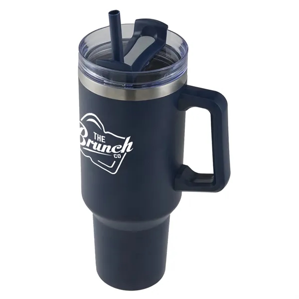 40 oz. stainless steel insulated travel mug with handle, copper lining,... from ASI 52840 Evans Manufacturing
