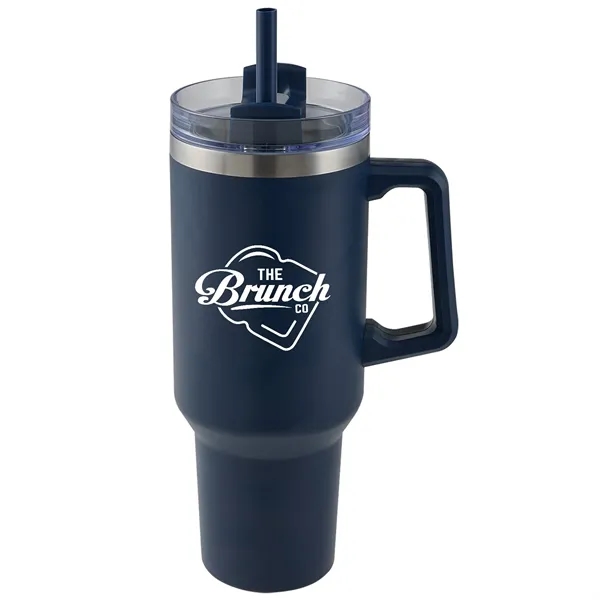 40 oz. stainless steel insulated travel mug with handle, copper lining,... from ASI 52840 Evans Manufacturing