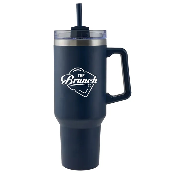 40 oz. stainless steel insulated travel mug with handle, copper lining,... from ASI 52840 Evans Manufacturing