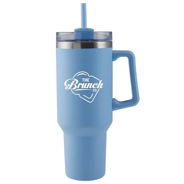 40 oz. stainless steel insulated travel mug with handle, copper lining,... from ASI 52840 Evans Manufacturing