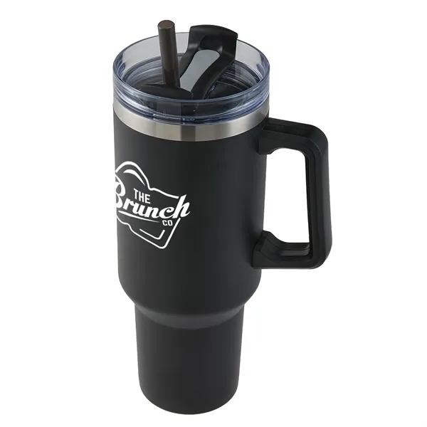 40 oz. stainless steel insulated travel mug with handle, copper lining,... from ASI 52840 Evans Manufacturing