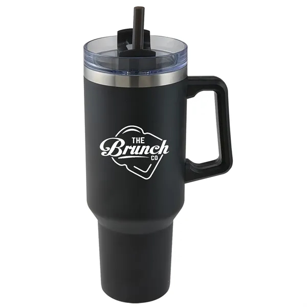 40 oz. stainless steel insulated travel mug with handle, copper lining,... from ASI 52840 Evans Manufacturing