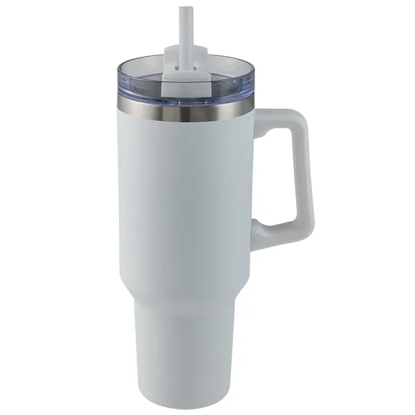 40 oz. stainless steel insulated travel mug with handle, copper lining,... from ASI 52840 Evans Manufacturing