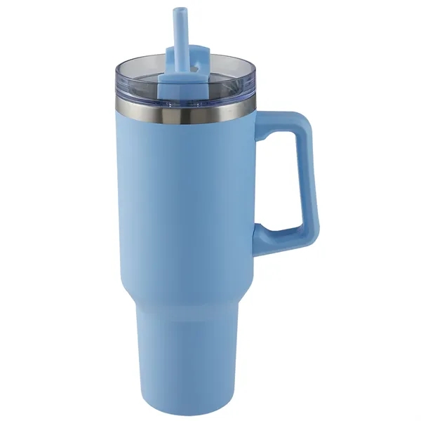 40 oz. stainless steel insulated travel mug with handle, copper lining,... from ASI 52840 Evans Manufacturing