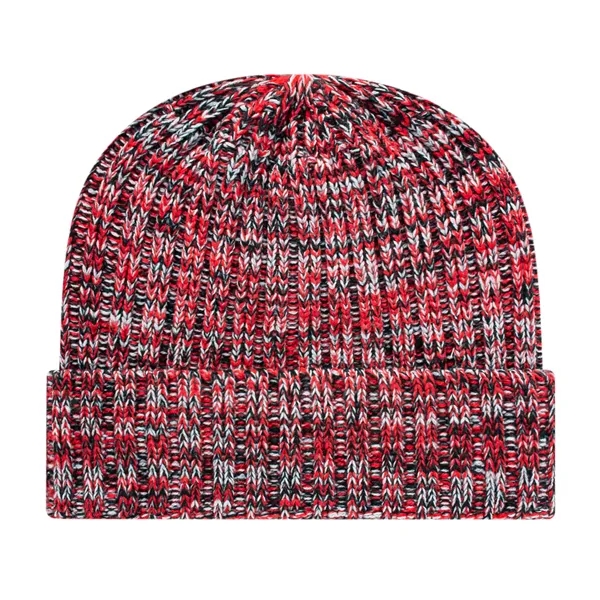 Sustainable Cuffed Knit with Polylana® Fiber has variegated ribbing throughout and... from ASI 43792 Cap America Inc