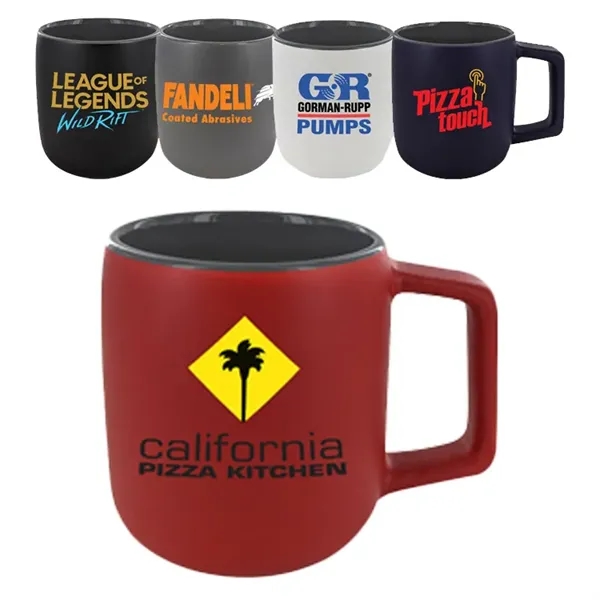 14 oz. Spartan Silk Matte Out coffee mug made of ceramic... from ASI 46573 Cooper & Clement Inc