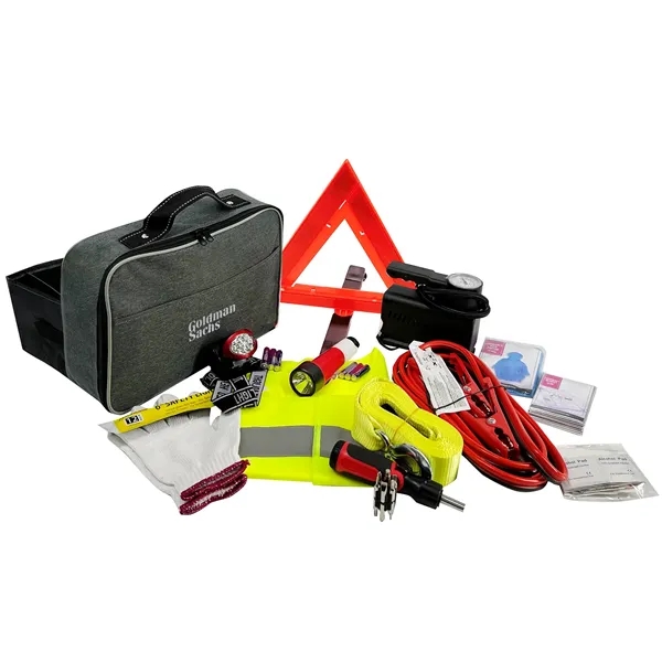 Large carry bag with trunk organizer.  Contains upgraded booster cables,... from ASI 63698 Justin Case®