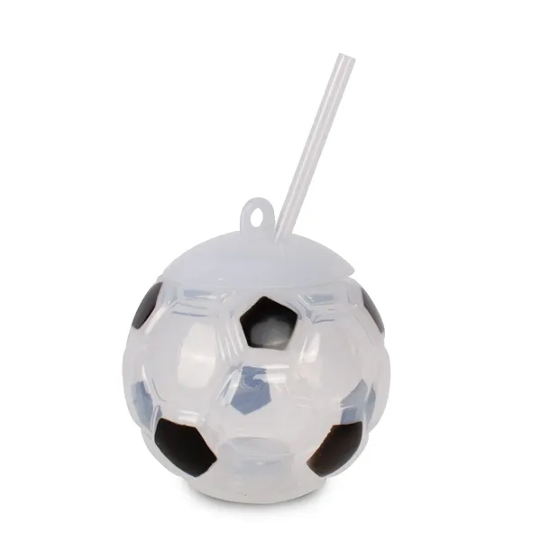 18 oz. acrylic soccer ball shaped cup with lid, straw and... from ASI 42016 Brighter Promotions Inc