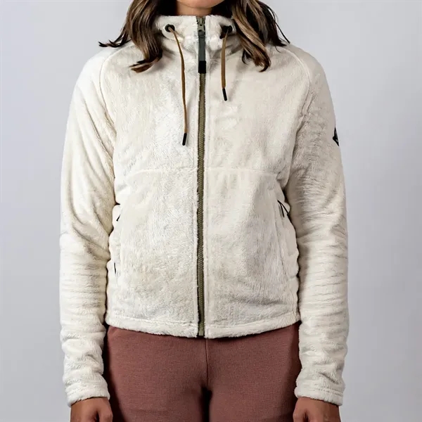 Recycled double-brushed polyester knit fleece with full zipper, adjustable drawcord hood... from ASI 61125 Hit Promotional Products / Hit®