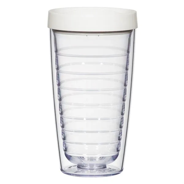 16 oz. polystyrene tumbler with double wall construction and a snap-on,... from ASI 61125 Hit Promotional Products / Hit®