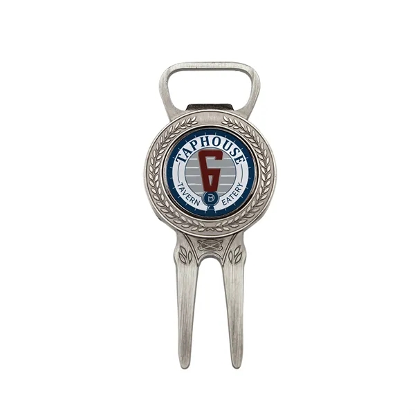 Golf divot repair tool with bottle opener and full color ball... from ASI 52263 EMT / EMT
