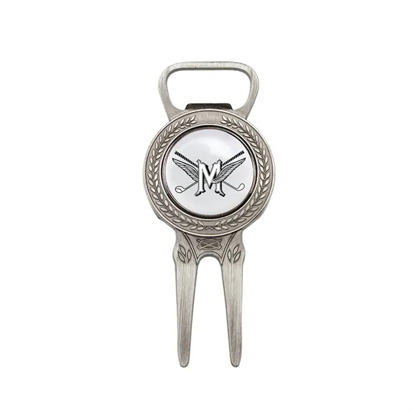 Golf divot repair tool with bottle opener and full color ball... from ASI 52263 EMT / EMT