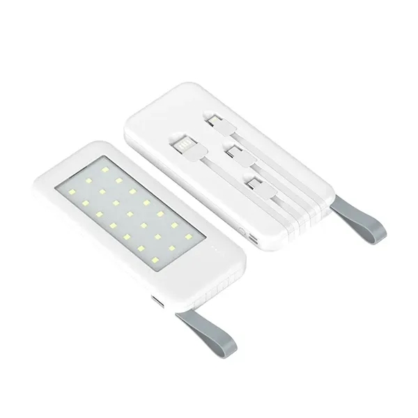 10000 mAh 4-in-1 Power bank with LED light plus 1c silkscreen... from ASI 37218 Athena Promo (tm)