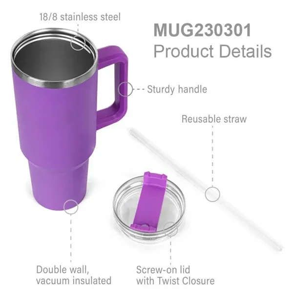 40oz - Stainless Double Wall Handle Tumbler.... from ASI 74741 NVS Promo Designs, Inc. / NVS Promo