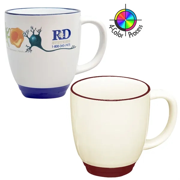 14oz Heartland Bistro Almond Mug with Trim, four color process... from ASI 80093 Pyrographics / Pyrographics Line