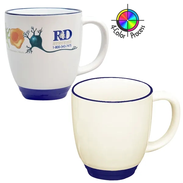 14oz Heartland Bistro Almond Mug with Trim, four color process... from ASI 80093 Pyrographics / Pyrographics Line