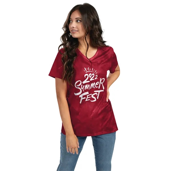 The Ladies Stock Poly Tee is made from a 5.6-ounce blend... from ASI 37461 Augusta Sportswear / Holloway Sportswear