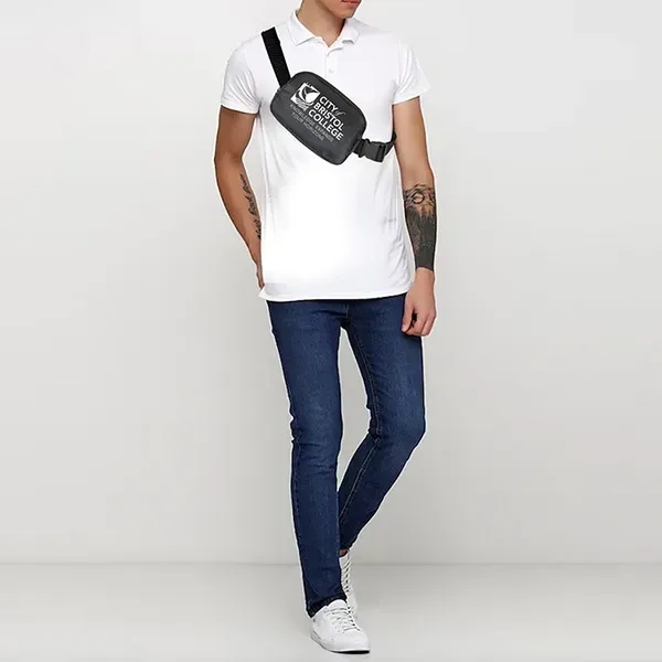 Crossbody or waist bag with an adjustable 44" single strap with... from ASI 62660 Innovation Line