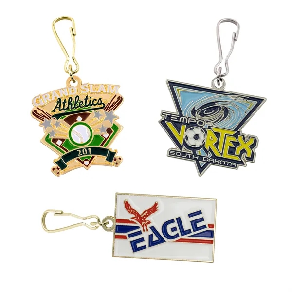 Custom Die Cast Zipper Pull with choice of metal finishes and... from ASI 52263 EMT / EMT