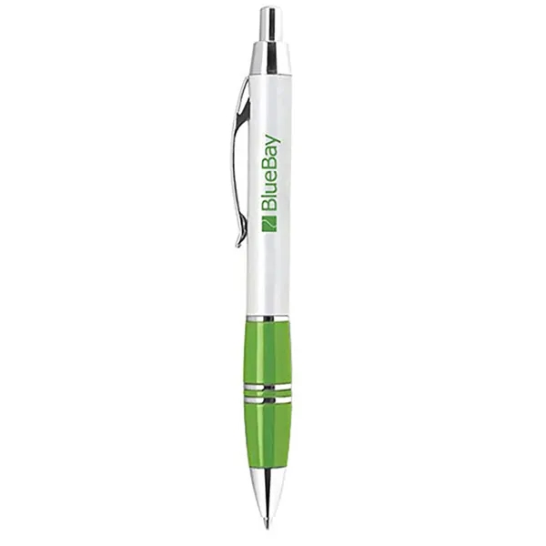 Click action pen in pearl with colored grip... from ASI 90859 Tempo Industries Inc