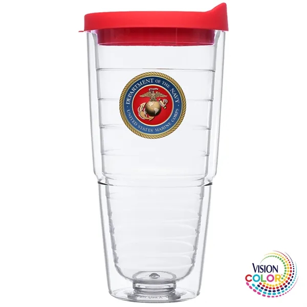 24 oz. Clear Orbit Acrylic Tumbler with Colored Lid and Straw... from ASI 80060 VisionUSA