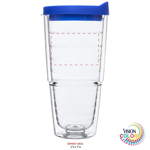 24 oz. Clear Orbit Acrylic Tumbler with Colored Lid and Straw... from ASI 80060 VisionUSA