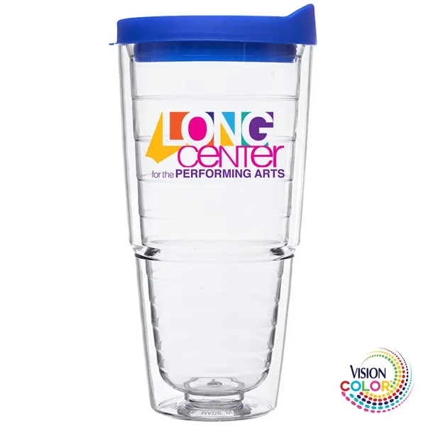24 oz. Clear Orbit Acrylic Tumbler with Colored Lid and Straw... from ASI 80060 VisionUSA