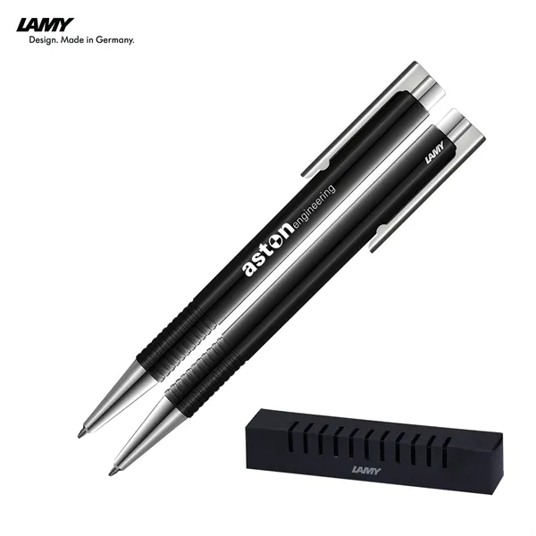LAMY logo is a push-action ballpoint pen in plastic with a... from ASI 62820 International Merch Concepts / IMC