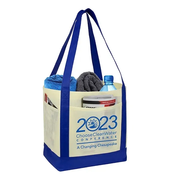 The Cruiser 80GSM non-woven polypropylene boat tote with side pockets, gusset... from ASI 62660 Innovation Line