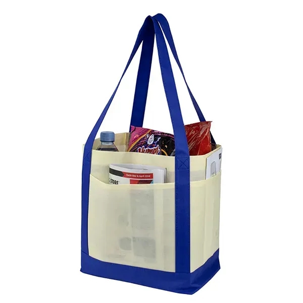 The Cruiser 80GSM non-woven polypropylene boat tote with side pockets, gusset... from ASI 62660 Innovation Line