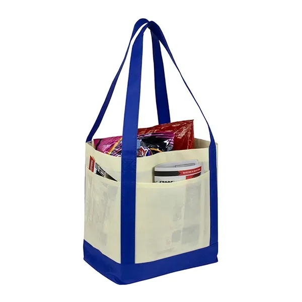 The Cruiser 80GSM non-woven polypropylene boat tote with side pockets, gusset... from ASI 62660 Innovation Line