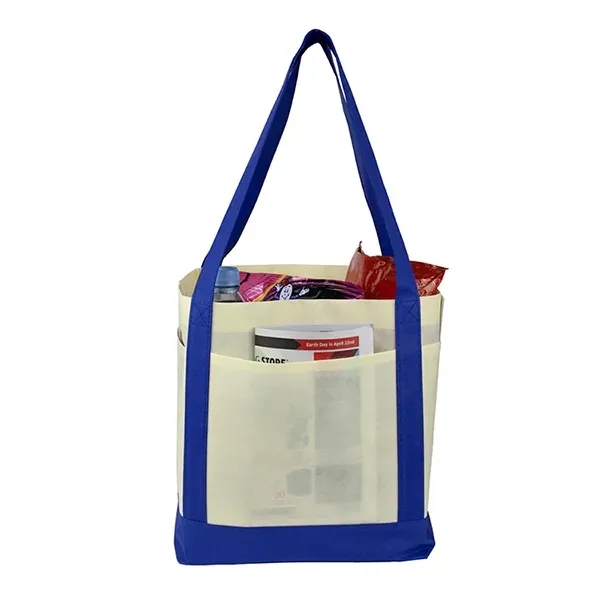 The Cruiser 80GSM non-woven polypropylene boat tote with side pockets, gusset... from ASI 62660 Innovation Line