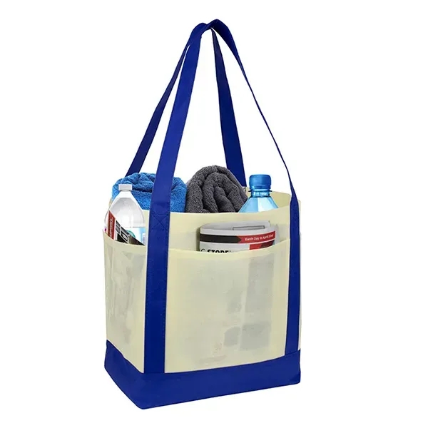 The Cruiser 80GSM non-woven polypropylene boat tote with side pockets, gusset... from ASI 62660 Innovation Line