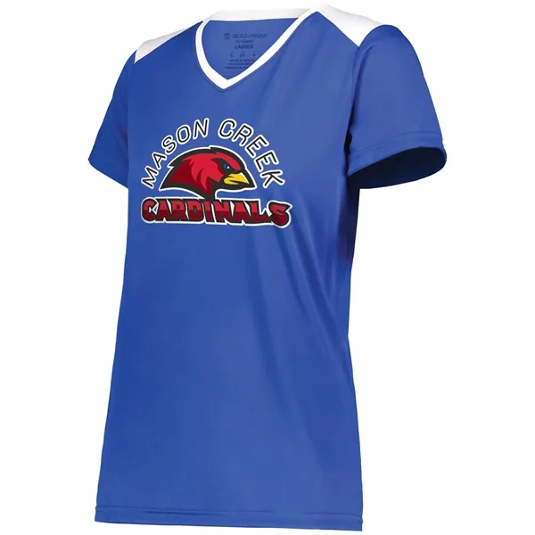 The Ladies Momentum Team Tee is made from 100% polyester interlock... from ASI 37461 Augusta Sportswear / Holloway Sportswear